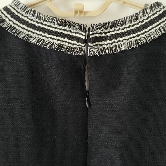 Talbots Plus Petite V Neck Shift Dress 22WP Black Fringe Sleeveless Lined NWT - Picture 5 of 10